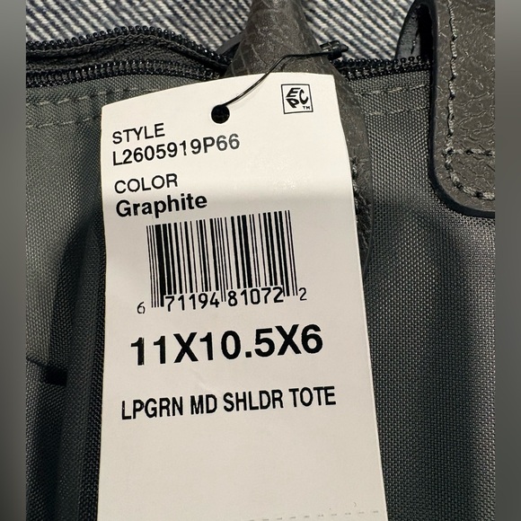 Longchamp Le Pliage Green Medium Nylon Tote Bag | color: graphite - Picture 10 of 10